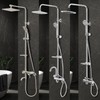 Integrated Shelf Rainfall Shower System for Bathroom Remodel Rainfall 3000 Gooseneck
