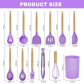 Unbranded Kitchen Silicone Cookware Set 12-piece Non-stick Cookware Cooking Stirring Tools