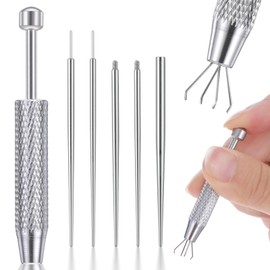 6PCS Piercing Ball Grabber Tool, Stainless Steel Piercing Taper Changing Tool, 16G, 18G, Suitable for Ears, Nose, Navel, Lips, Eyebrows, Tongue