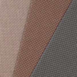 KCS 3 piezas de tela de punto de cruz de 12 x 18 pulgadas (30 x 45 cm) de algodón con abalorio de 14 quilates (café + café + gris oscuro)