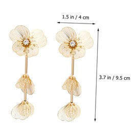 Beavorty Fashionable Multi Layer Drop Earrings for Women and Teen Lightweight Long Flower Dangle Earrings with Durable Metal and Accents for Christmas and Birthday