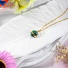 XISAINI Malachite Crystal Pendant Adjustable Stainless Steel Chain Necklace Jewelry