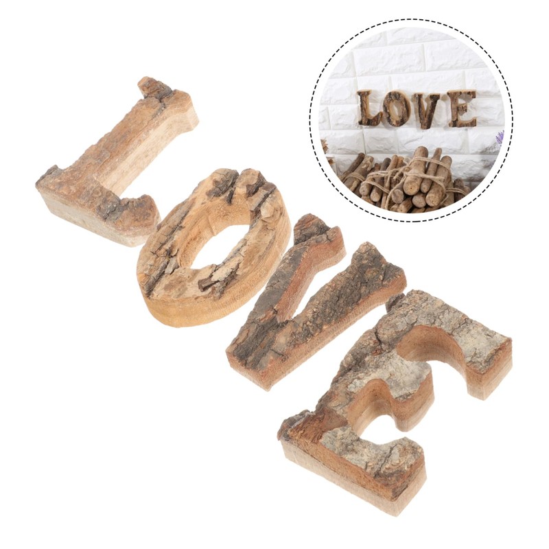 COHEALI 4pcs Rustic Decor Love Letters for Valentine's Day Weddings