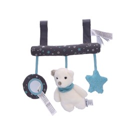 Sterntaler Baby Unisex Toy Hanging Toy Polar Bear Elia - Toy Hanging Net Mobile - Dark Grey, Iron Grey