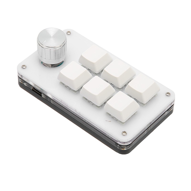 6 Key One Handed Mechanical Keyboard with Knob Wired Plug