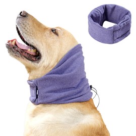 BRKURLEG Dog Calming Hoodie, Adjustable Dog Ear Muffs for Noise Protection, No Shake Ear Wraps for Dogs, Pet Ears Protector for Grooming, Bath, and Force Drying, Purple, S