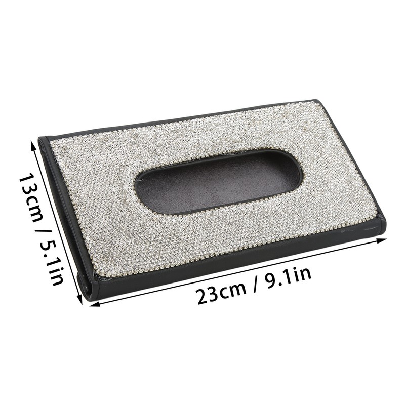 Rhinestone Sun Visor Tissue Box Bling Napkin Storage Holder Universal