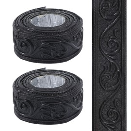 CHGCRAFT 7.54 Feet Molding Peel and Stick Wall Paper Border Wall Trim Self Adhesive Wall Molding Foam Wallpaper Molding for Wall Shelf Liner Dresser Drawer Locker Decorations Black