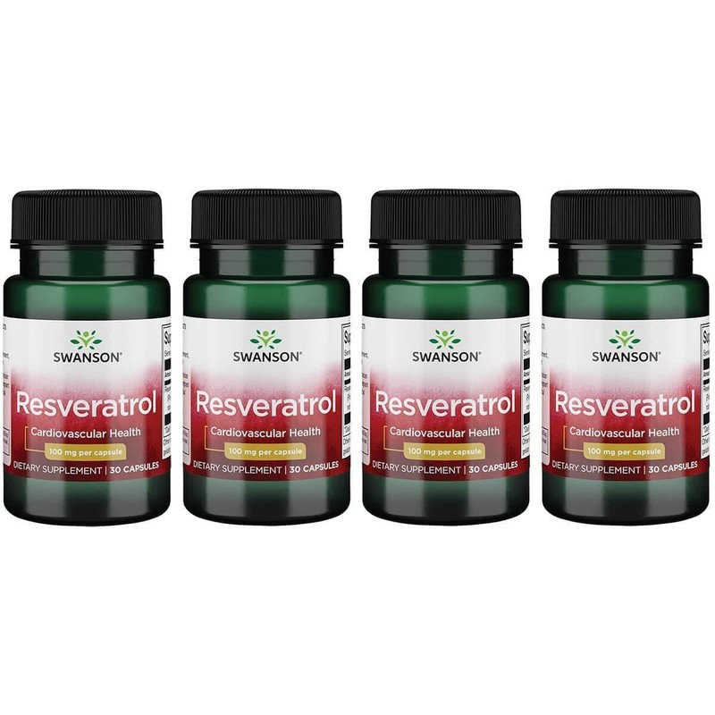 Swanson Resveratrol 100 100 Milligrams 30 Capsules (4 Pack)