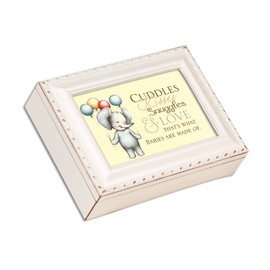 Cottage Garden Cuddles Kisses Snuggles Love Ivory Colored Keepsake Music Box Plays You Light Up My Life
