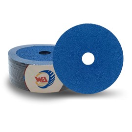 WA 25PACK - 5'' inch 60# Premium Zirconia Resin Fiber Sanding Discs, Grinding, Blending, Finishing, and Polishing Disc, 7/8" Arbor, for Wood Metal Fiberglass, on Angle Grinder (Grit 60)