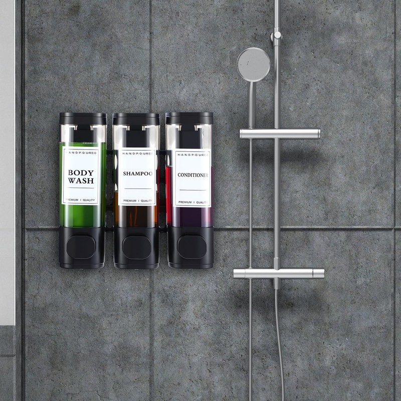 e esscopro 2 Sets Shower Soap Dispenser 3 Chamber No