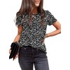 EVALESS Womens Elegant Polka Dot Tops Crewneck Short Sleeve T