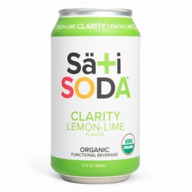 Sati Soda Lemon-Lime – Functional Soda with Ashwagandha & Rhodiola – Low Sugar (9g), Low Calorie, Organic Adaptogen Drink – Healthy Soda Alternative – 12 Pack