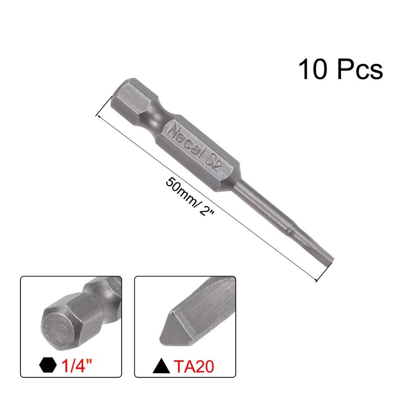 sourcing map 10 Pcs TA20 Magnetic Triangular Head Screwdriver Bits,