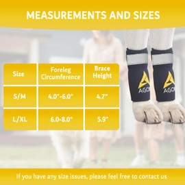 AGON Dog Front Leg Brace Pair with Metal Strings and Reflective Wraps Paw Compression Wrap for Canine Protects Wounds Brace Heals and Prevents Injuries and Sprains and Helps with Loss of K9 Stability