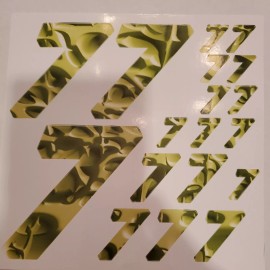 Unbranded Discounted READ Yellow-Green Alien #7’s   Vinyl Decals 1/10-1/12 BxC