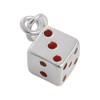 jewellerybox Sterling Silver & Red Enamel Dice Charm