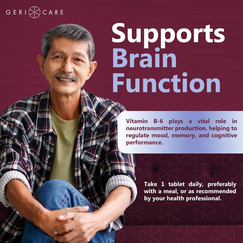 GeriCare Vitamin B-6 100mg, 100 Tablets – Daily Nutritional Support