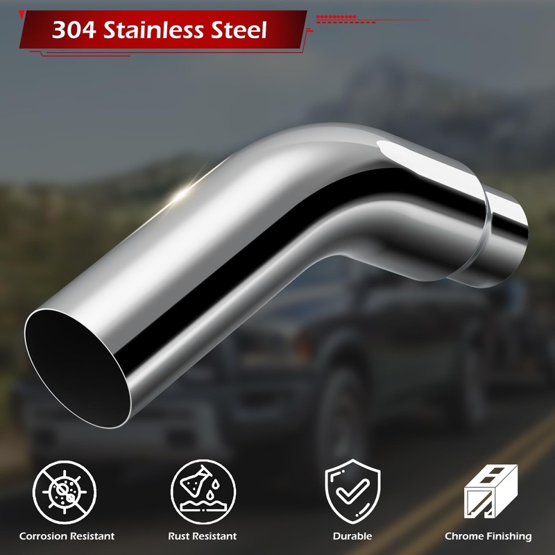 A-KARCK Turn Down Exhaust Tip 4.0" Inlet with a Clamp,