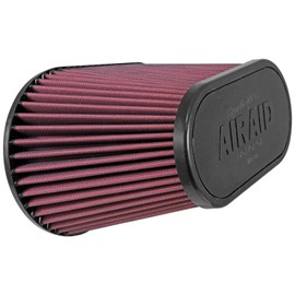 Airaid (AIR-720-128) Universal Clamp-On Air Filter: Oval Tapered; 4.5 Inch (114 mm) Flange ID; 7.375 Inch (187 mm) Height; 11.5 Inch x 7 Inch (292 mm x 178 mm) Base; 9 Inch x 4.5 Inch (229 mm x114 mm) Top, Red
