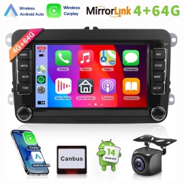 ESSGOO For VW Golf MK5 RCD330 B6 7" CarPlay Android Car Stereo Radio With Backup Camera
