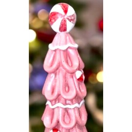 Cupcakes and Cashmere Pink Christmas Tree Sugar Glitter, Peppermints  15” NEW