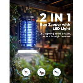 YISSVIC Bug Zapper Outdoor Indoor Waterproof Electric Mosquito Lamp Fly Zapper Killer Effective 4200V Plug in for Home Patio Office Courtyard