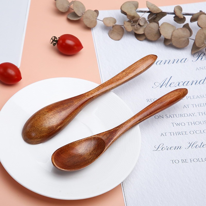 Foyscr Wooden Spoons, 6 Piece Set, for Honey, Tea, Coffee,