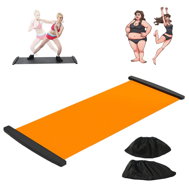 Slide Board with Shoe Cover Slimming Exercise Guide Slide Mat