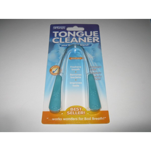 Dr Tung's Stainless Steel, Adjustable TONGUE CLEANER  - Turquoise Green