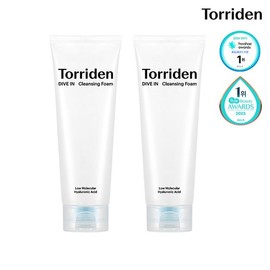Torriden Dive-in Low Molecular Hyaluronic Acid Cleansing Foam 150ml, 2 pieces / 다이브인 저분자 히알루론산 클렌징 폼 150ml, 2개