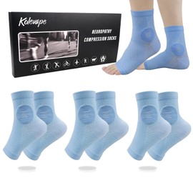 KOLEVAPE 3 Pairs Neuropathy Socks for Women & Men,Nano Comprex Ankle Sleeves Protection Elastic Socks,Soothe Socks for Neuropathy Pain,Anti Fatigue Compression Foot Sleeve Brace Socks