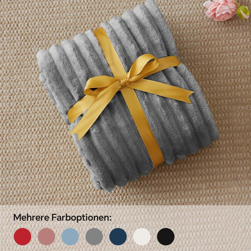 BEDELITE Fleece Throw Blanket for Couch - 300 g/m², Soft