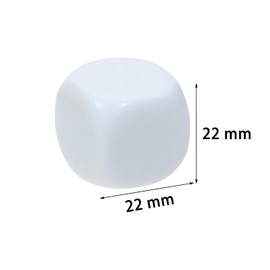 Shapenty 22mm Six Sided Blank Round Edged Acrylic Dice Cubes for Family Game DIY Number Letter Word Color Stickers Story Custom Dice Making Counting Party Favor, 10PCS (White)