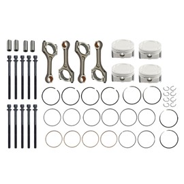 Jecoupoon G4KE Engine Rebuild Overhaul Kit & 4×Con Rods Compatible with Azera Grandeur Santa Fe Sonata Cadenza Forte Optima Rondo 2.4L No Crankshaft 23510-2G500 23410-2G510