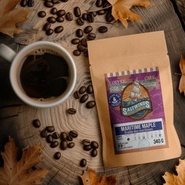 Maritime Maple Ground Coffee by Saltwinds Coffee Company (340g) | Medium Roast Coffee Ground 100% Arabica Low Acid Coffee | Delicious Flavoured Coffee Freshly Roasted in the Maritimes