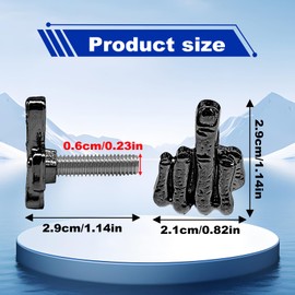 License Plate Bolts, 4 pcs Universal Finger Style Stainless Steel License Plate Screw Kit Car Tag Screw Fasteners Kit for Motorcycle Chopper Car Tag Frame Windshield Trim(Black)