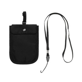 MiOYOOW Women's Travel Bra Wallet, Hidden Travel Pouch and Lightweight Secret Pouch with Adjustable Straps and Neck Straps for Women Travelling, Black, Classic