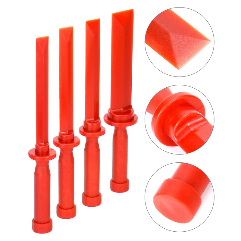 QWORK Plastic Chisel Scraper Set, 3/4", 7/8", 1", 1-1/2" Chemical