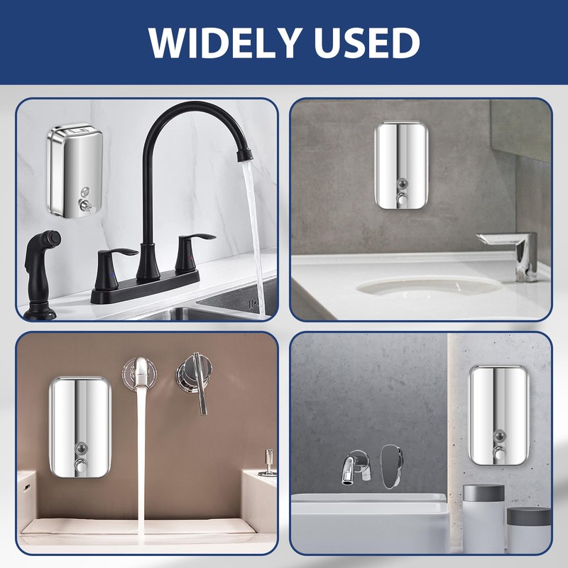 2 Pack Commercial Soap Dispenser Wall Mount, 1000ml/35 fl oz