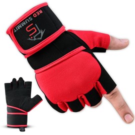 Weight Lifting Gym Gloves for Men & Women, Workout Exercise Gloves with Wrist Support & Anti-Slip Palm for Hanging, Rowing, Pullups, Bodybuilding, Powerlifting & Calisthenics (Red, XX-Large)