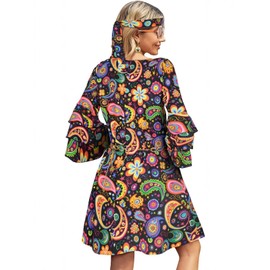 Beafaeur Hippie Costume Women's 70s (Colour, XL)