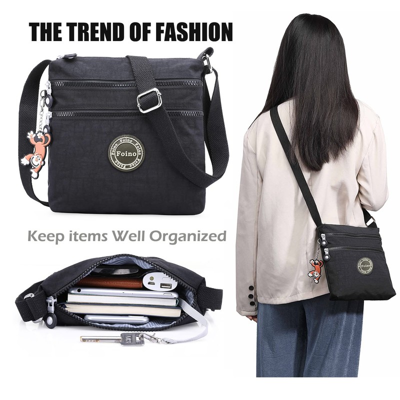 Foino Women's 910 Shoulder Bag, Black, Medium