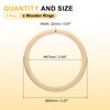 sourcing map 5Pcs 83mm/3.3inch Unfinished Smooth Wooden Rings Natural Wood