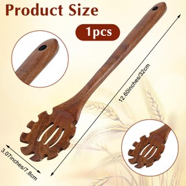 Pasta Spoon With Teeth Spaghetti Spoon Best Wooden Pasta Spoon Spaghetti Fork Pasta Server With Teeth Kitchen Heat Resistant Noodle Spoon Server Food Grade Pasta Spoon Pasta Spatula Tool Noodle Spoon