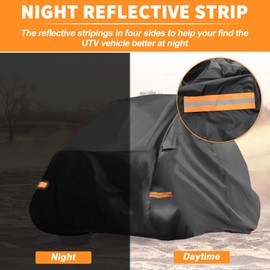 X AUTOHAUX UTV Cover for Polaris RZR XP 1000 Sport Waterproof Side by Side Cover for Polaris RZR XP1000 Outdoor Sun Rain Protection 210D-PU Black 119.69" Lx64.17 Wx71.26 H