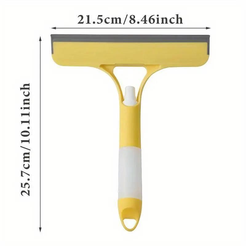 Three-in-one multi-functional glass cleaner with spray head and scraper, suitable