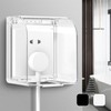 Bathroom No-Drill Waterproof Outlet Cover Square Case 01 Square Outlet C - Black 3ea