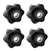 Aifeier ET 4 Pcs 1/4"-20 Inch Knob Black Nylon Screw-On